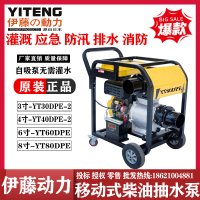 伊藤动力YT60DPE手推车带轮子柴油机抽水泵一体机泵车